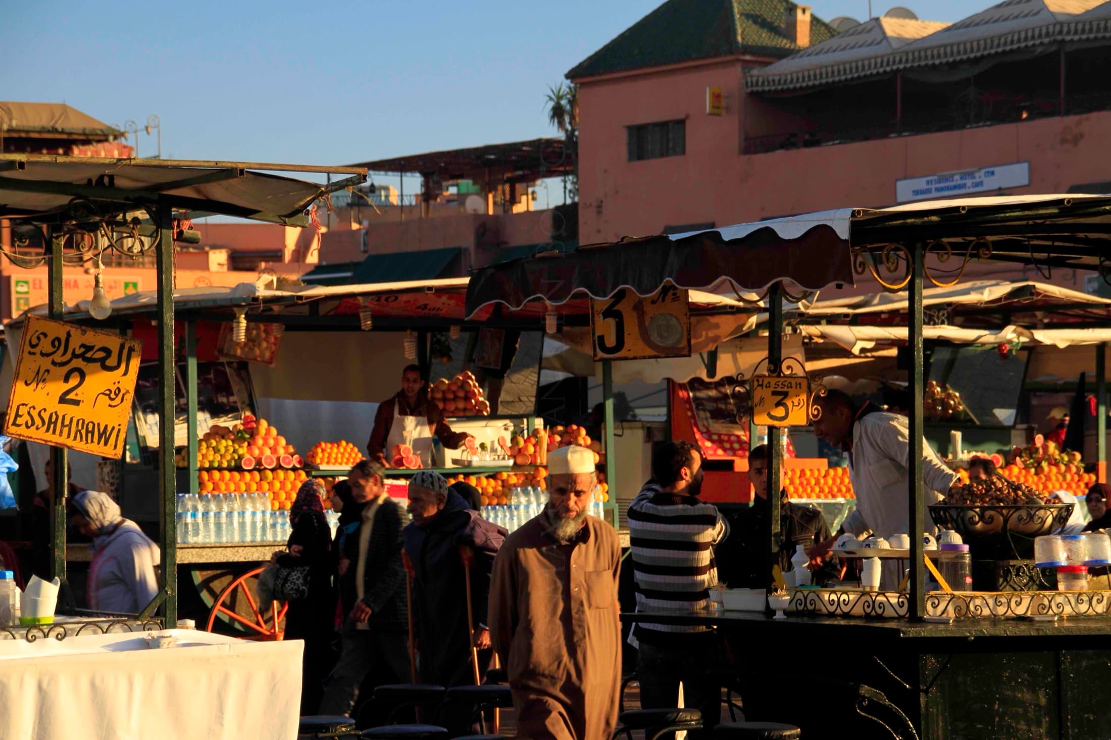 Overview of Jemaa el-Fnaa square
